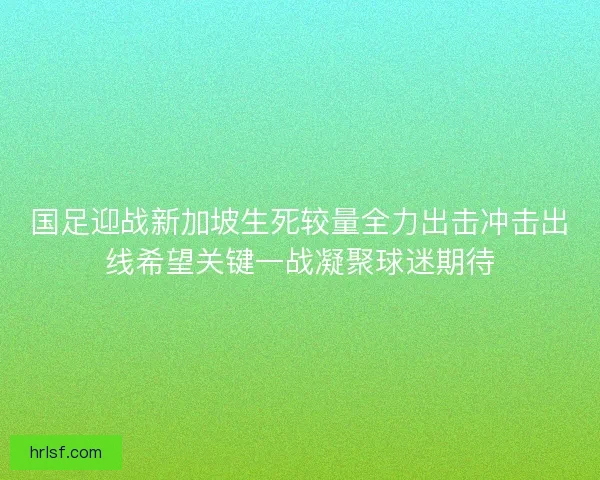 国足迎战新加坡生死较量全力出击冲击出线希望关键一战凝聚球迷期待 国足迎战新加坡生死较量全力出击冲击出线希望关键一战凝聚球迷期待